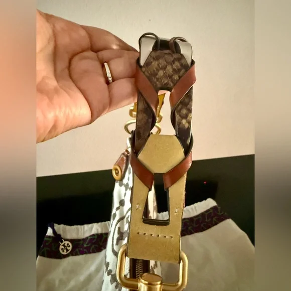 Tory Burch T Monogram Grommet Mini Crescent Crossbody Bag - Picture 6 of 13